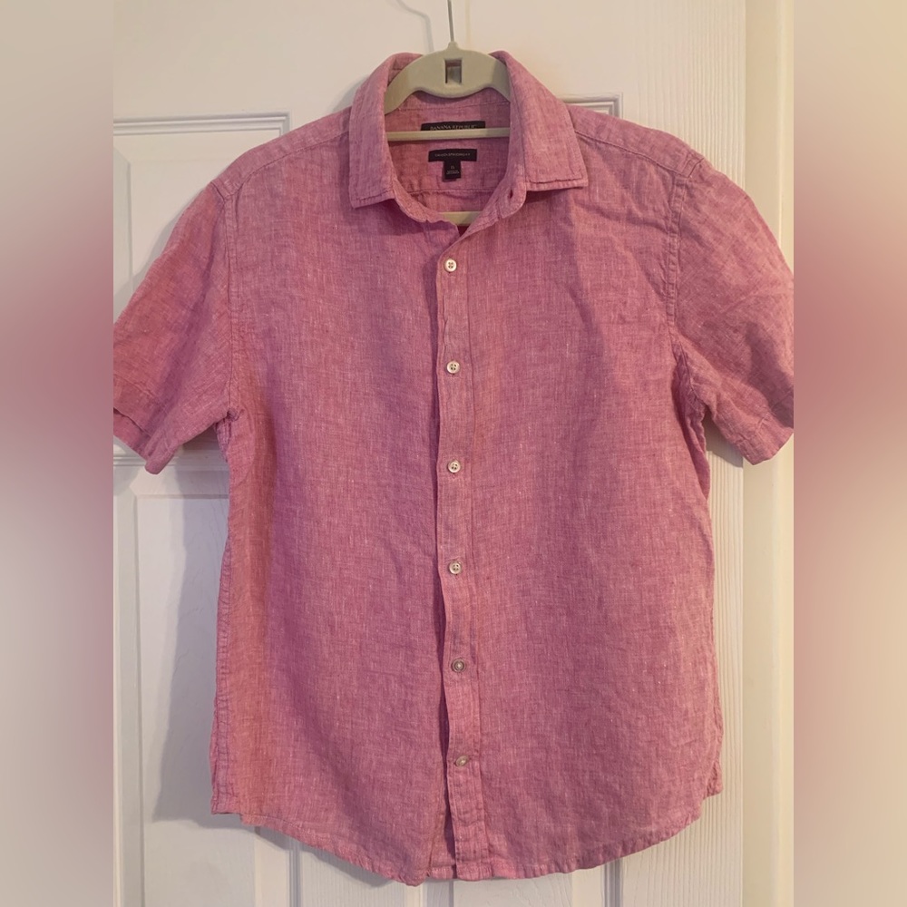 Banana Republic Camden Standard Fit Linen Shirt Size Small